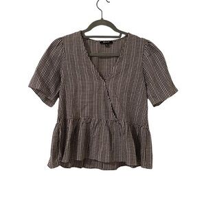 Madewell black and white patterned top